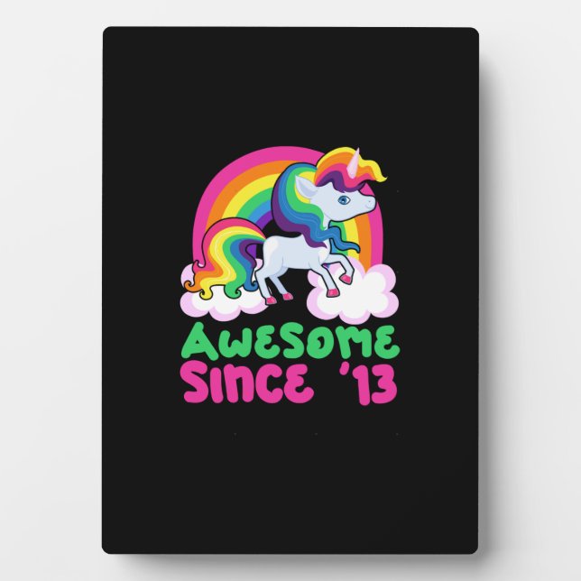 Awesome Since 2013 Unicorn  Plaque (Front)