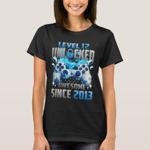 Awesome Since 2013 Vintage Level 12 Unlocked Video T-Shirt