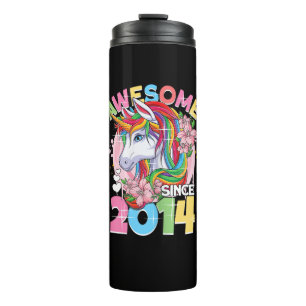 Awesome since 2014 8th Birthday Girl 8 Years Unico Thermal Tumbler
