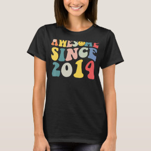Awesome Since 2014 9 Years Old 9th Birthday Groovy T-Shirt
