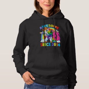 Awesome Since 2014 Dabbing Unicorn 8th Birthday Gi Hoodie
