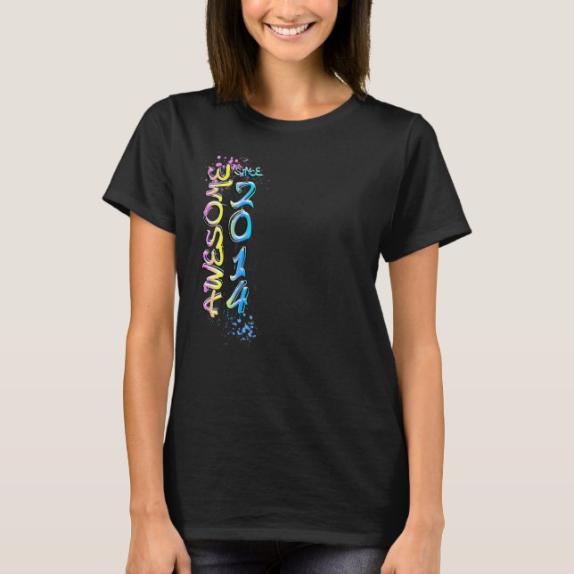 Awesome since 2014 graffiti motif T-Shirt (Front)