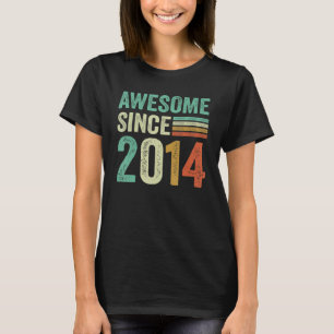 Awesome Since 2014  Happy 9th Birthday 9 Years Old T-Shirt