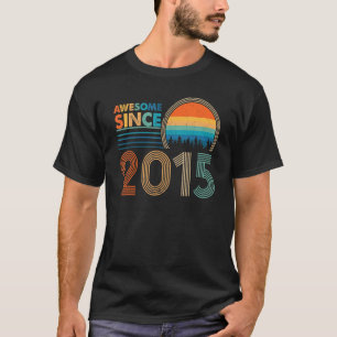 Awesome Since 2015 Retro Vintage Birthday Kids Tod T-Shirt
