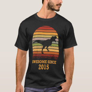 Awesome Since 2015 Rex Dinosaur Sunset For Boys An T-Shirt