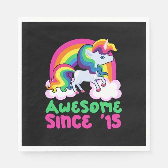 Awesome Since 2015 Unicorn  Napkin (Front)