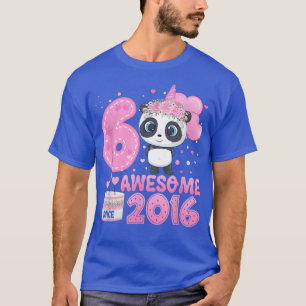 Awesome since 2016 6 Years Old 6th Birthday Panda T-Shirt