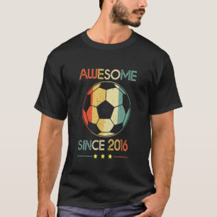 Awesome Since 2016 7th Birthday 7 Year Old Soccer  T-Shirt