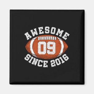 Awesome Since 2016 Football Birthday Gift For 9 Ye Magnet