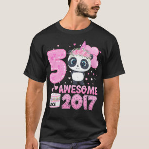 Awesome since 2017 5 Years Old 5th Birthday Panda T-Shirt