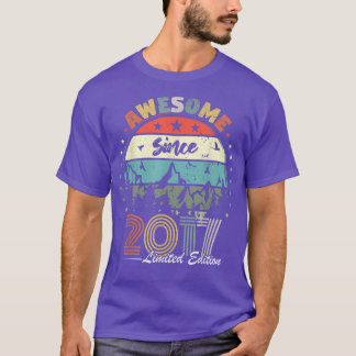 Awesome Since 2017 5th Birthday Boy Girl 5 Years  T-Shirt