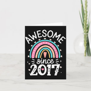 Awesome Since 2017 8th Birthday Rainbow Born In 20 Card
