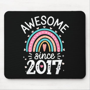 Awesome Since 2017 8th Birthday Rainbow Born In 20 Mouse Pad