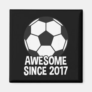 Awesome Since 2017 9th Birthday 9 Year Old Soccer Magnet