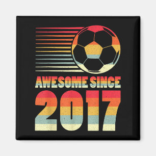 Awesome Since 2017 Soccer Vintage Gifts For Boys T Magnet
