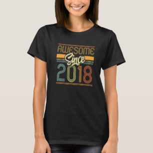 Awesome Since 2018 4th Birthday 4 Years Old Bday K T-Shirt