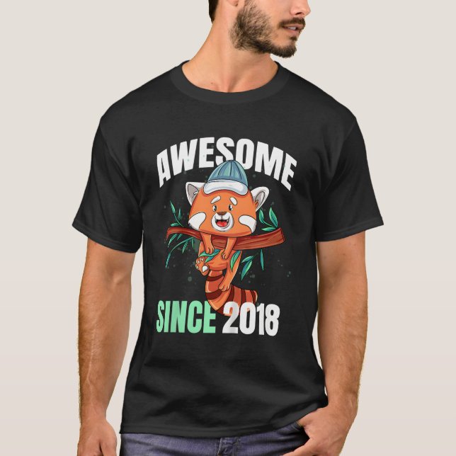 Awesome Since 2018 5Th Red Panda T-Shirt (Front)