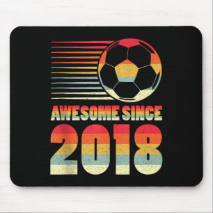 Awesome Since 2018 Soccer 8th Birthday Tank Top  Mouse Pad