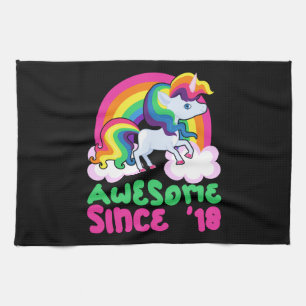 Awesome Since 2018 Unicorn Tea Towel