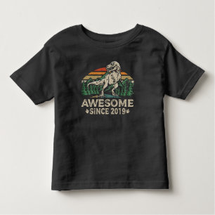 Awesome Since 2019 Dinosaur 5 Year 5th Birthday Toddler T-Shirt