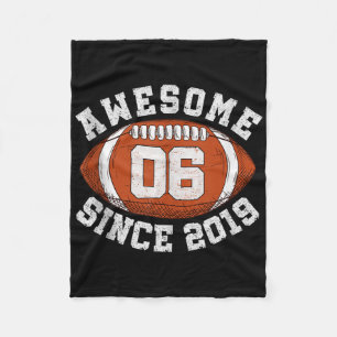 Awesome Since 2019 Football Birthday Gift For 6 Ye Fleece Blanket