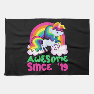 Awesome Since 2019 Unicorn Tea Towel