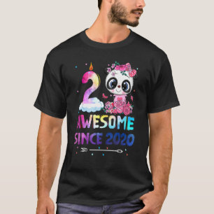 Awesome since 2020 2nd Birthday 2 Year Old Panda U T-Shirt