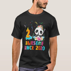 Awesome Since 2020 2nd Birthday 2 Year Old Panda U T-Shirt