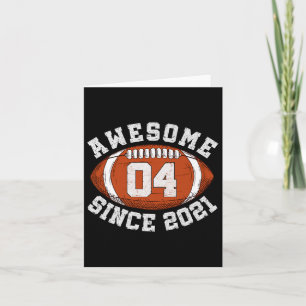 Awesome Since 2021 Football Birthday Gift For 4 Ye Card