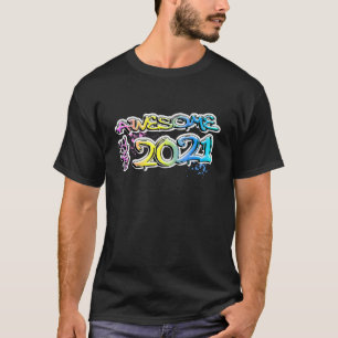 Awesome since 2021 graffiti motif T-Shirt