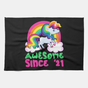 Awesome Since 2021 Unicorn Tea Towel