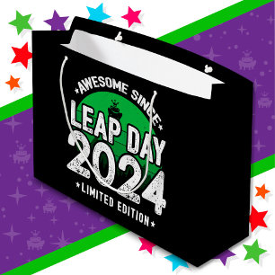 Awesome Since 2024 Leap Year Day Feb 29 Birthday Large Gift Bag