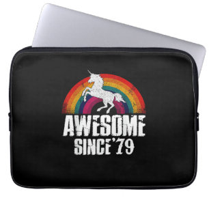 Awesome Since 79 Unicorn Vintage Funny Birthday Gi Laptop Sleeve