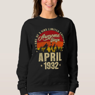 Awesome Since April 1932 Vintage 90th Birthday Sweatshirt