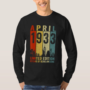 Awesome Since April 1933 89th Birthday Vintage Ret T-Shirt