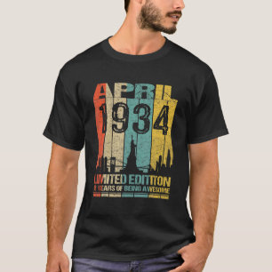 Awesome Since April 1934 88Th Birthday Vintage Ret T-Shirt