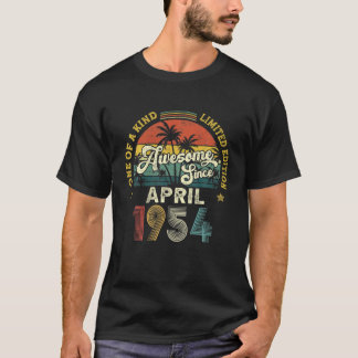 Awesome Since April 1954 Vintage 68Th Birthday For T-Shirt