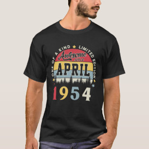 Awesome Since April 1954 Vintage Retro Birthday T-Shirt
