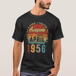 Awesome Since April 1956 Vintage 66th Birthday T-Shirt