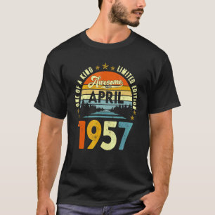 Awesome Since April 1957 Vintage 65th Birthday T-Shirt