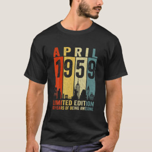 Awesome Since April 1959 63Rd Birthday Vintage Ret T-Shirt