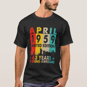 Awesome Since April 1959 63Rd Birthday Vintage Ret T-Shirt