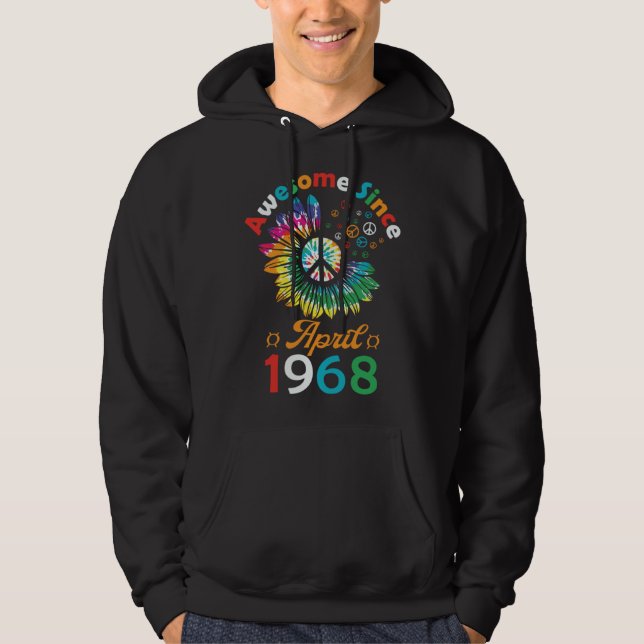Awesome Since April 1968 is a Funny Quote Hoodie (Front)