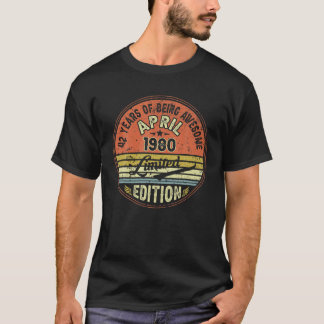 Awesome Since April 1980 42 Years Old T-Shirt