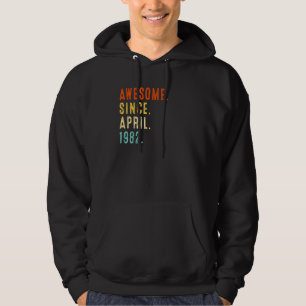 Awesome Since April 1982 Vintage 40th Birthday Hoodie