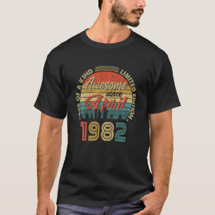 Awesome Since April 1982 Vintage 40Th Birthday T-Shirt