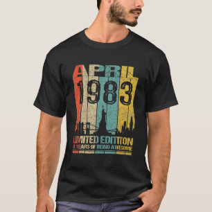 Awesome Since April 1983 39Th Birthday Vintage Ret T-Shirt