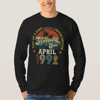 Awesome Since April 1992 Vintage 30th Birthday T-Shirt
