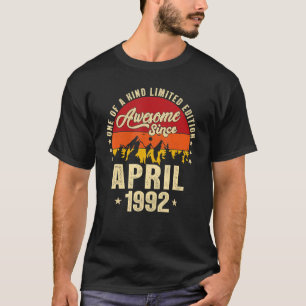 Awesome Since April 1992  Vintage 30th Birthday  T-Shirt