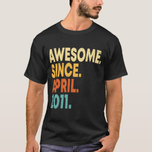 Awesome Since April 2011 12th Birthday Boy 12 Year T-Shirt